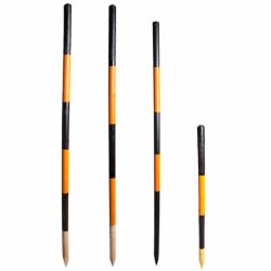 schneeleitstangen holz orange schwarz